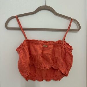 coral colored billabong beachy cropped top